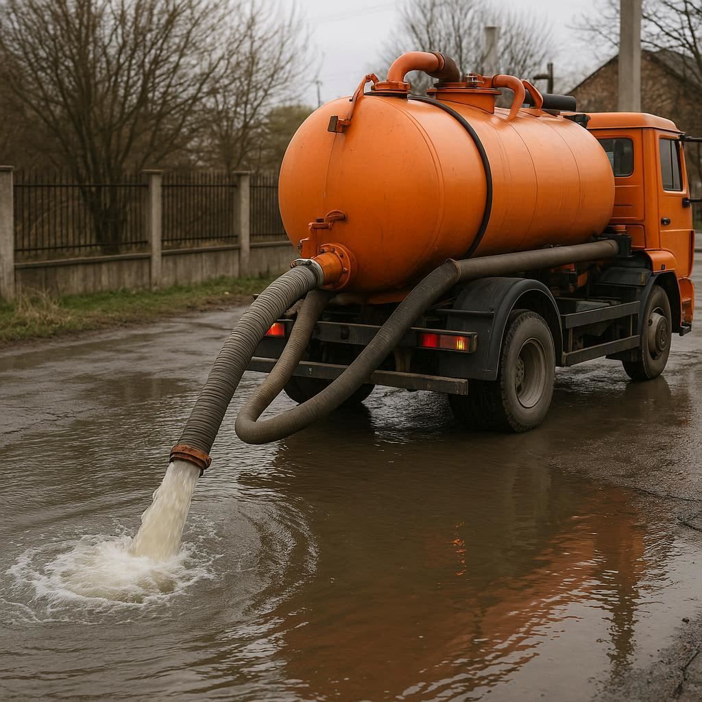 Откачка воды в Луховице
