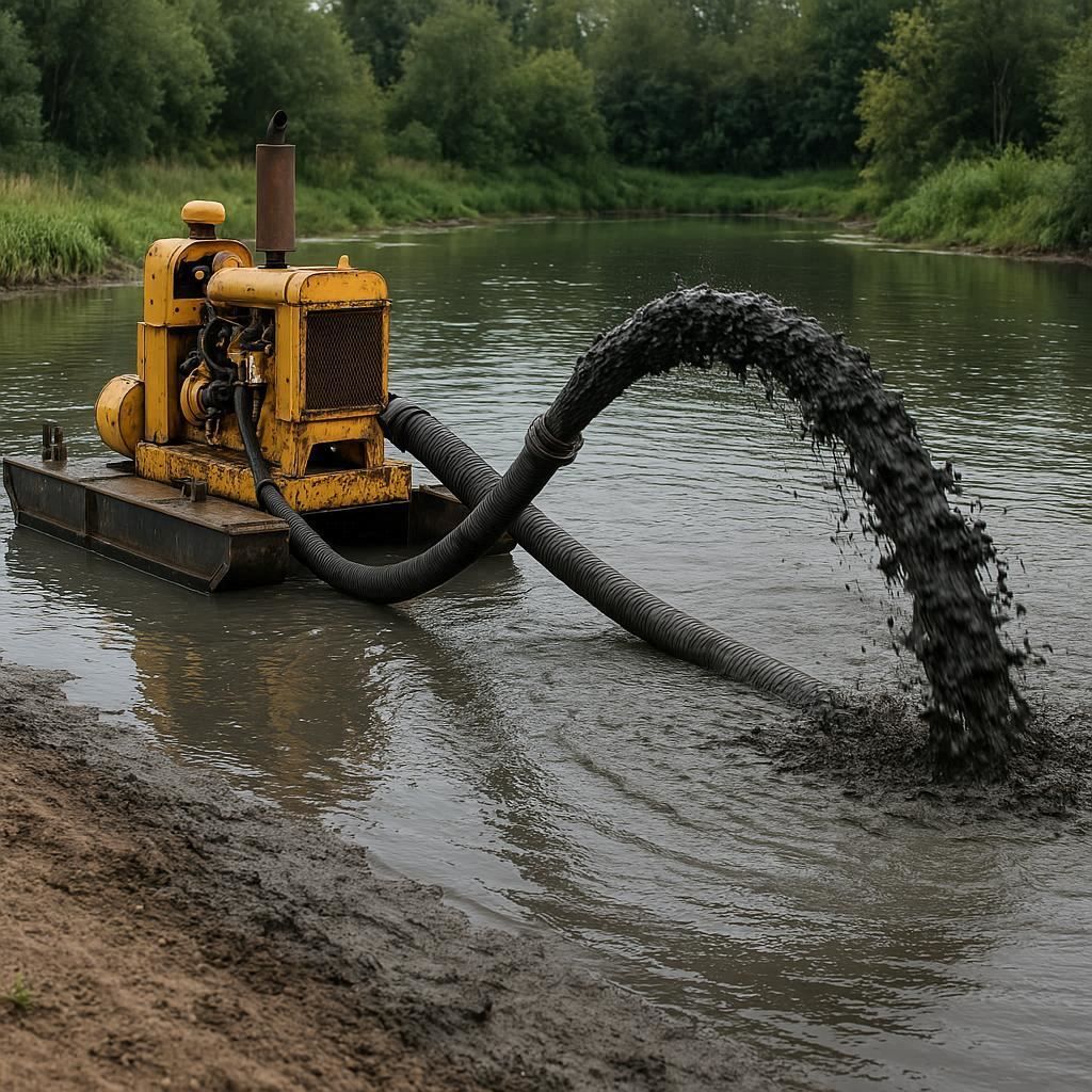 Очистка прудов и водоемов от ила в Луховице